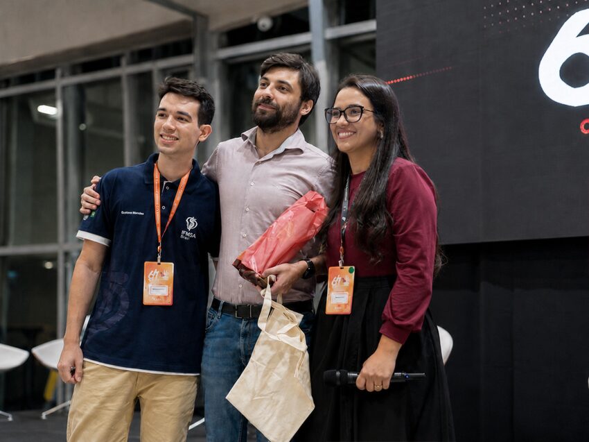 Gustavo Mendes, Dr. Thiago Daibes Padilha e Yara Santos durante evento de lançamento da parceria em Fortaleza-CE.