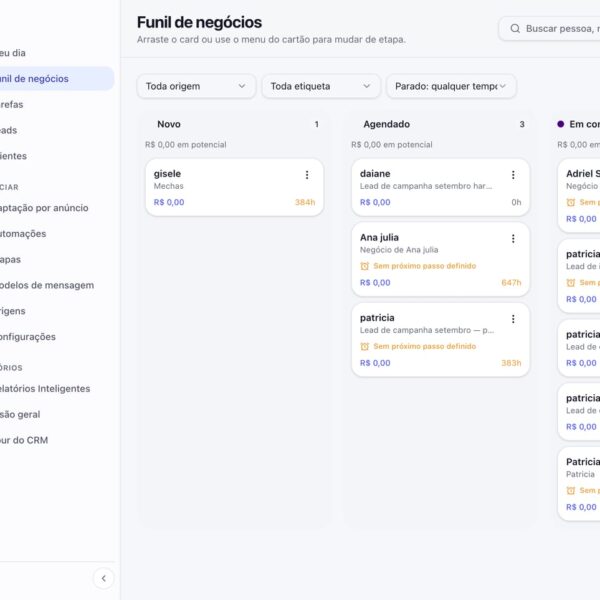 Lançamento do CRM nativo integrado à plataforma Belasis, voltado ao setor de beleza e bem-estar, com foco em vendas e retenção.